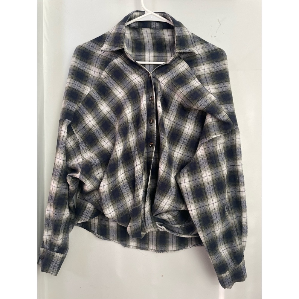 Shein Twist Front Flannel